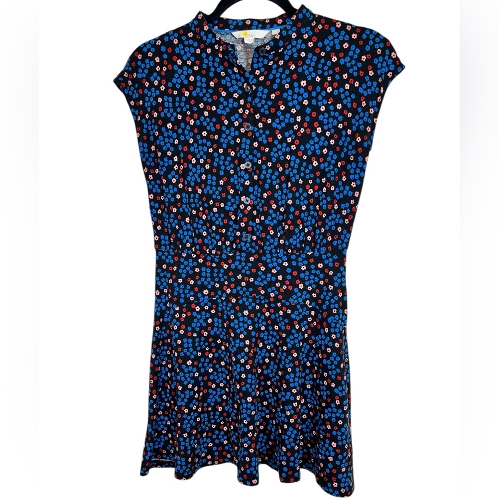Boden Easy Jersey Floral Shirt Dress button up top Women’s 2 Petite